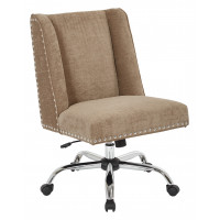 OSP Home Furnishings BP-ALYMC-SK786 Alyson Managers Chair in Earth Fabric with silver nail heads and Chrome Base Semi-Assembled